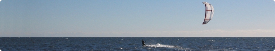 Kite-surfer at Elkenøre Beach, Falster, Denmark