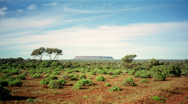 Mount Connor er Australiens ældste 'bjerg' ca. 700mio år gammel. Den centrale del af Australien har stort set ikke ændret sig i millioner af år.